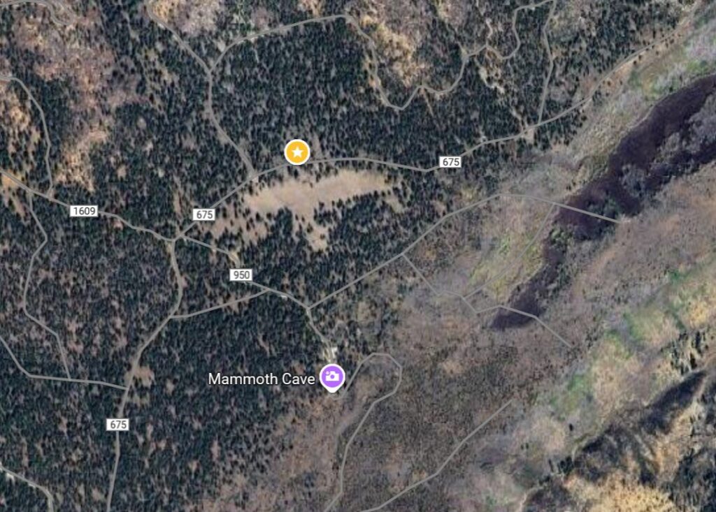 Map of Reunion Location (Mammoth Designated Dispersed Camping Area)